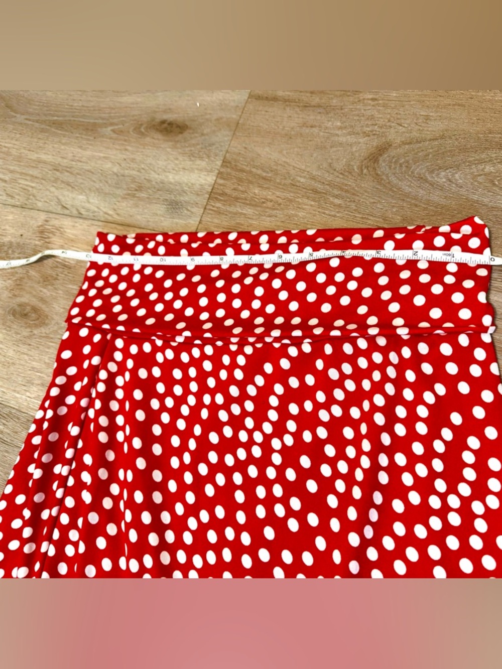red white polka dot flamenco dance baile skirt Spanish skirt size small stretchy - Picture 3 of 4